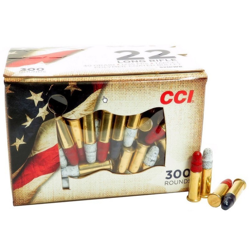 Naboji CCI .22 LR Polymer Red, White & Blue (300))